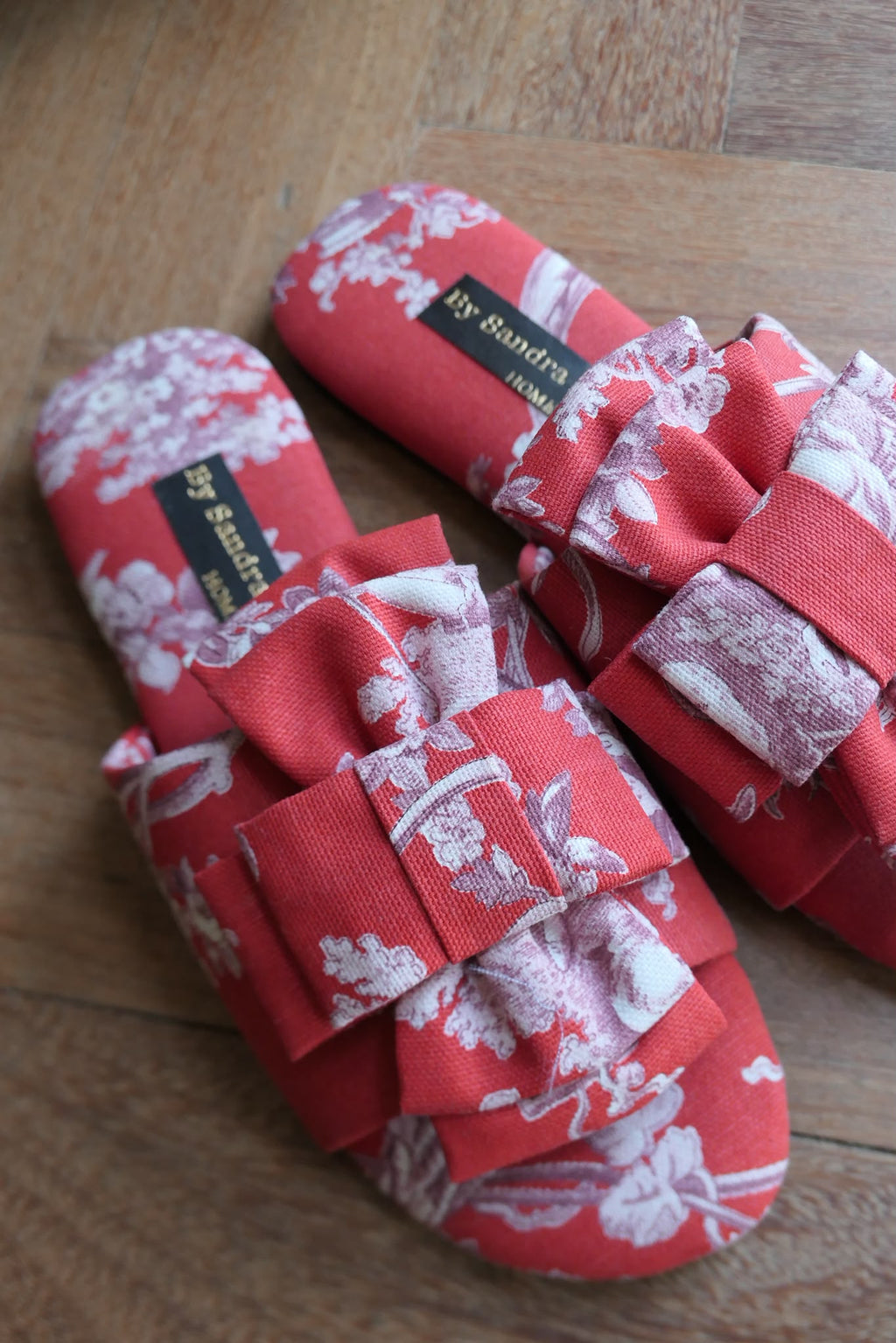 Slippers Toile de Jouy Rojo/Blanco