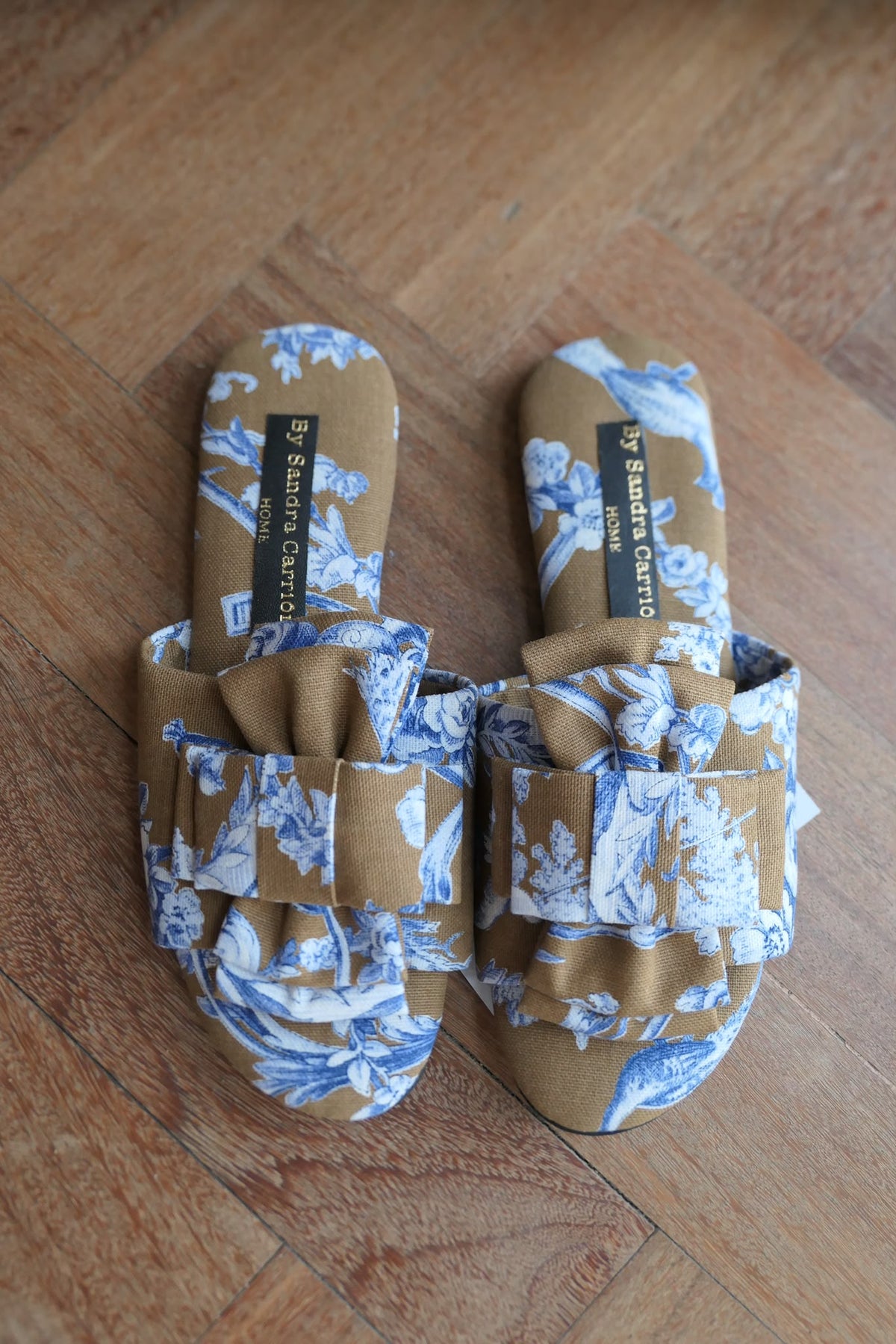 Slippers Toile de Jouy Marrón/Azul