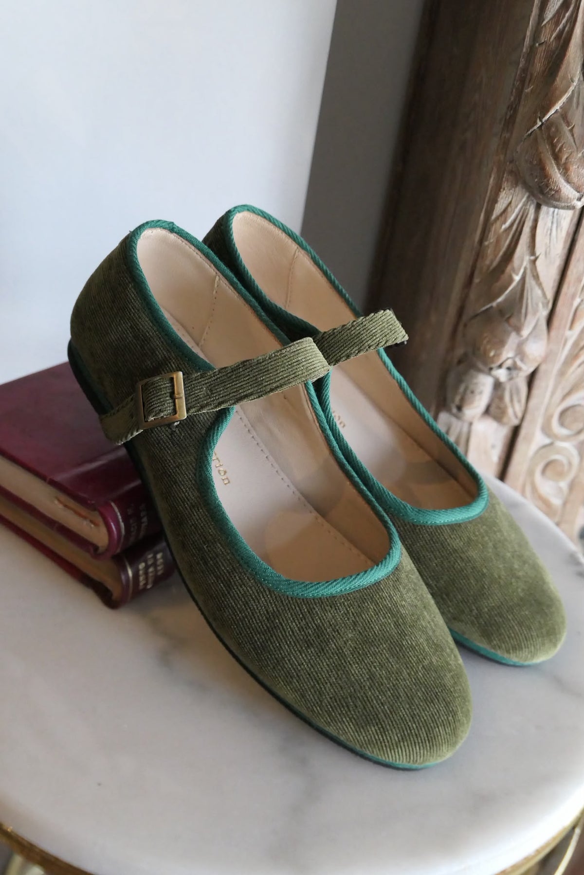 Mary Jane Verde Corduroy