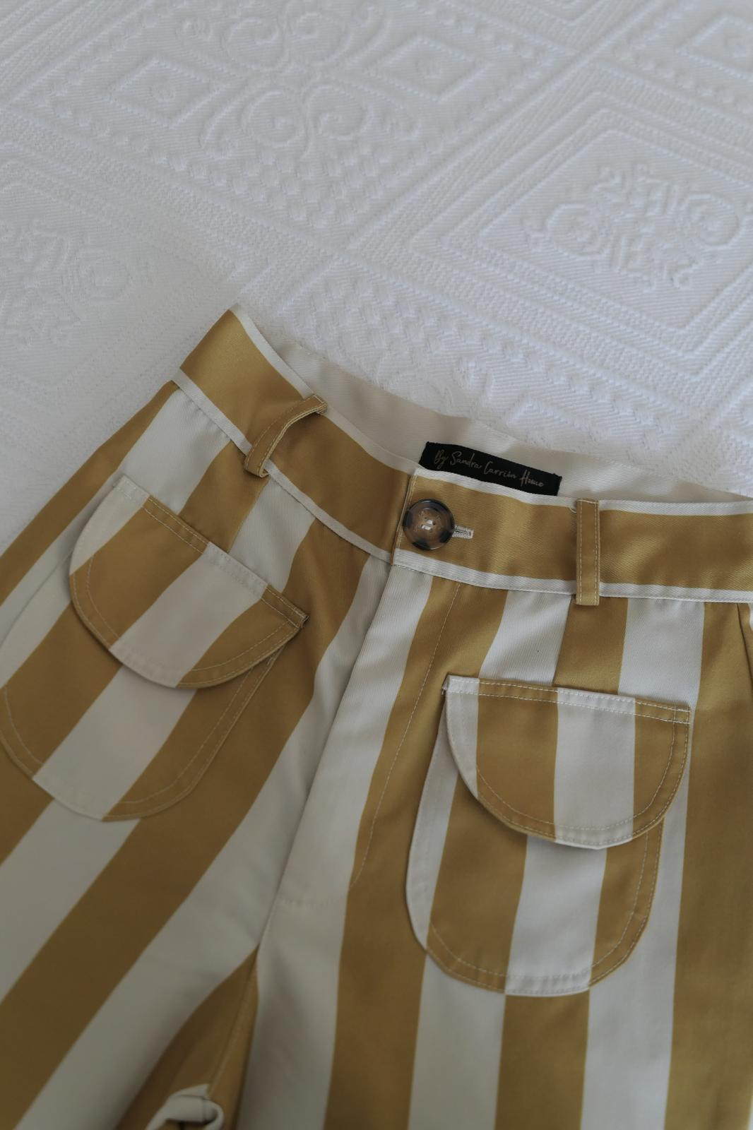 Pantalón Palazzo de Rayas Verticales con Bolsillos