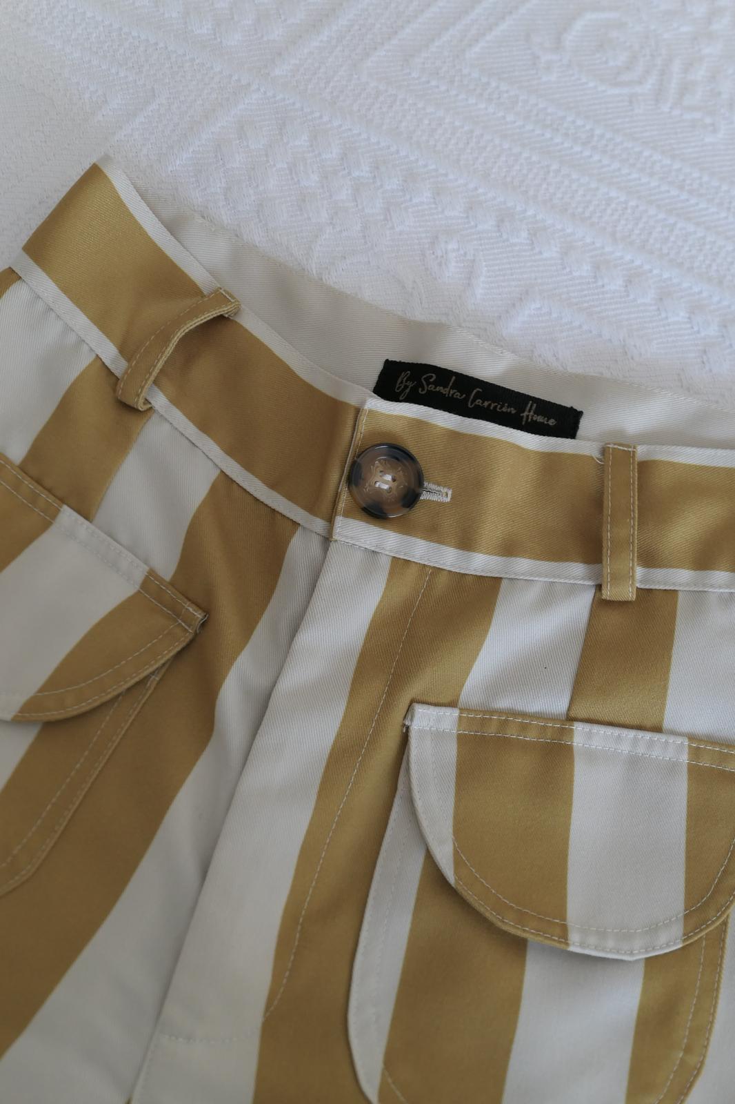Pantalón Palazzo de Rayas Verticales con Bolsillos