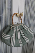 Bolso Pouch con Aza Bambú Rayas Verde